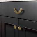 Goo-Ki 1.1''(28 mm) Dia Luxurious & Sturdy Zinc Alloy Cabinet Knobs,Antique Brass Drawer Pulls for Kitchen,Drawer,Cupboard & Wardrobe,6 Pack (1.1'' Dia Single Hole Center)