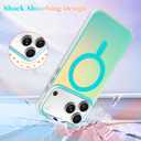 OOK Magnetic Color-Shifting Iridescent Case for iPhone 17 Pro Max, Blue | Compatible with MagSafe, Fluorescent Glitter Bling Shockproof Cover for Women & Girls