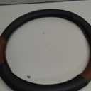 SHIAWASENA Car Steering Wheel Cover, Leather, Universal 15 Inch Fit, Anti-Slip & Odor-Free (Black&Brown)