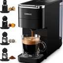 20 Bar Espresso Machine, Compatible with Nespresso Original & Dolce Gusto Capsules, Ground Coffee & ESE Pods, 47.3oz Tank, One-Touch Boil, Smart Controls, Drip Tray & Storage