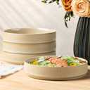 theterra 7.5'' Ceramic Pasta Bowls, Salad Bowls Set of 4, Stoneware Serving Bowls for Fruits, Noodle, Dinner, House-warming Wedding Present, Cappuccino