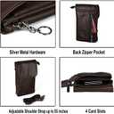 befen Genuine Leather Small Crossbody Bags for Women Cell Phone Bag Cross Body Purses,Silver Zipper