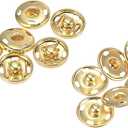 Uxcell 10 Set Sew-on Snap Buttons 10mm Metal Snap Fastener Buttons, Gold