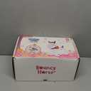 iPlay, iLearn Bouncy Pals White Hopping Horse, Inflatable Bouncing Animal Hopper Toy W/Pump, Plush Ride on Bouncer, Indoor Outdoor Birthday Gifts for 18 24 Month 2 3 4 5 Year Old Toddler Kid Boy Girl