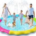 Jasonwell Splash Pad Sprinkler for Kids Splash Play Mat Outdoor Water Toys Inflatable Splash Pad Baby Toddler Pool Boys Girls Children Outside Backyard Dog Sprinkler Pool Age 1 2 3 4 5 6 7 8 9 3XL