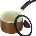 The All-In-One Stone Saucepan and Cooking Pot by Ozeri - 100% APEO, GenX, PFBS, PFOS, PFOA, NMP and NEP-Free German-Made Coating (1.6 Quarts, Coconut Brown)