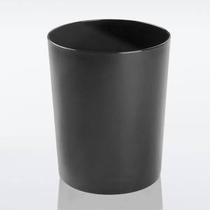 iDesign Steel Round Bathroom Trash Matte Black Waste Can
