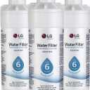 LG LT1000P3 6-Month / 200 Gallon Refrigerator Replacement Water Filter, 3 Count (Pack of 1), White