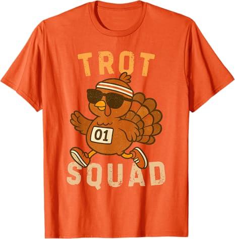 Funny Running Turkey Trot Squad 2025 Thanksgiving Women Men T-Shirt (Small)