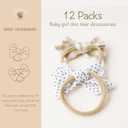 Niceye Handmade Hair Accessories: 12 Packs of Stretchy Nylon Headbands and Bows for Newborns, Infants, Toddler Girls
