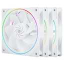 Thermalright TL-S12RW X3 CPU Fan, 120mm White Computer Cooler Fine Aperture ARGB Halo PC Fan,Reverse Airflow Design Chassis Cooling, 1500RPM Speed,3-Pack,White