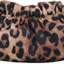 Transparent EVA Makeup Bag, Leopard Print Cosmetic Bag with Smooth Zipper, Dumpling Shape Travel Toiletry Bag Organizer for Women (Brown)