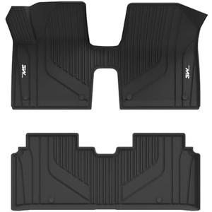 3W Floor Mats for Kia EV6 2025 2024 2023 2022 Floor Liner Custom Fit All Weather TPE 3D Car Mats Fit for KIA EV6 1st and 2nd Row,Black