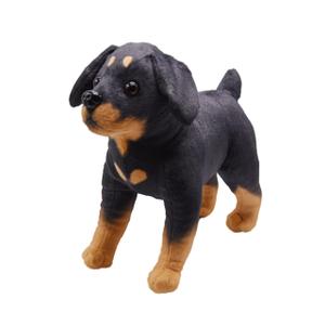 Lifelike Rottweiler Dog Stuffed Animal Simulated Plush Puppy Toy Doll Super Realistic Black Dogs Act Like Real Excellent Gifts for Kids Birthday Party Dog Collection 12 Inches (Rottweiler)