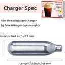 2 x Liss Pure Nitrogen Cartridges for Nitro Cold Brew Coffee - N2 Cartridge 10-Pack  For Use with Nitro Cold Brew Coffee Dispenser - Nitro Chargers for NCB Coffee, Cocktails, Tea - 2 gram Cartridges