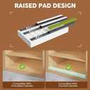Seinloes 2 Pack Expandable Pull Out Cabinet Organizer 21" Deep with Raising Pad for Framed Cabinets,Upgrade 3 Slide Rails Slide Out Drawers,Roll Out Shelves Adhesive,Adjustable Width 9"-14.1" White