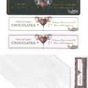 2 x TJYAEKLTD Chocolate Bar Wrappers with Stickers, 100 Pcs Chocolate Candy Bar Packaging Wrappers with 100 Pcs Fine Artisan Stickers, for DIYChocolate Lover Small Batched Custom Sweets (2.36 * 7.87in) (Clear)