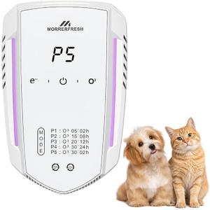 Ozone Odor Eliminator for Strong Odor 99% Cat Litter Deodorizer Dog Poof Odor Removal Air Ionizers for Home Portable Air Purifier for Pets Toilet Wardrobe Shoe Garage Room Cabinet White
