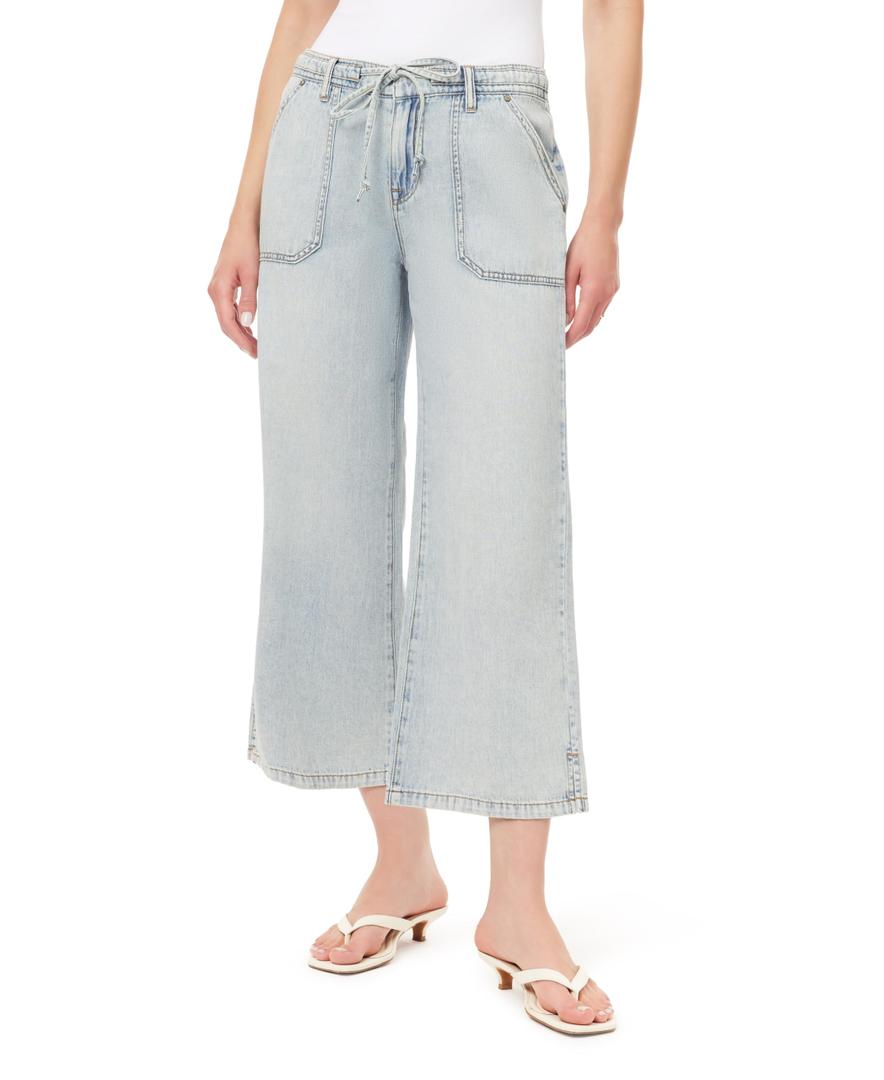 Kensie Jeans for Women Drapey Ankle High-Rise Easy Drawstring Wide 26-Inch Inseam, Camden, Size 2