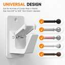 Universal Curtain Rod Holders, No Drill Curtain Rod Brackets, Self Adhesive Curtain Rod Brackets Up to 30 LB, Nail Free Curtain Rod Hooks for Bathroom, Bedroom, Livingroom, Kitchen (8PC, White)