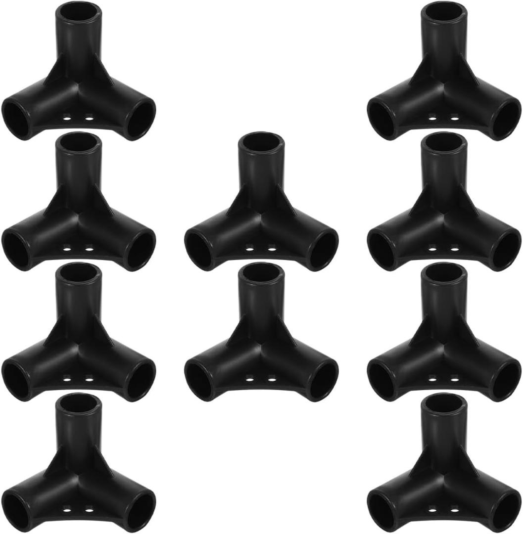 Cabilock Plastic Tube Connectors 3-Way and 4-Way Corner Fittings for Garden Trellis Greenhouse Frame Support Outdoor Patio Lawn 2.55X2.55X2.40 Inch Durable Pvc Pipe Connectors for Gardening