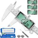Digital Caliper, 6 Inch Caliper Tool with Extra Large LCD Screen, Auto-Off Feature, Easy Switch from Inch Metric Fraction, Stainless Steel Vernier Caliper Measuring Tool for DIY/Household