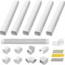 3'' 10 Ft Mini Split Line Set Cover, Decorative PVC Pipe Cover, Outside Line Set Cover Kit for Mini Split Air Conditioner, Heat Pump and Central AC