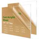 2 Pieces 12" x 16" Cast Plexiglass Sheet -1/8" Thick Clear Acrylic Sheet Clear Plastic Sheet, for Sign,Craft, Photo Frame, DIY Display Projects