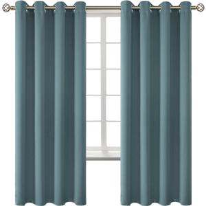 BGment Room Darkening Curtains 72 Inches Long - Grommet Thermal Insulated Drapes Window Treatment Curtains for Bedroom, 2 Panels, 52 x 72 Inch, Stone Blue