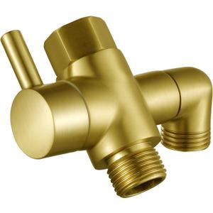 Metal Shower Diverter Valve, YDmeet 3 Way Shower Head Diverter for Handheld Showerhead and Fixed Rainfall Shower Head, Universal G1/2 Bathroom Shower System Replacement Part, Brushed Gold