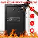 5.1 Cuft Large Home Safe Fireproof Waterproof, Anti-Theft Fireproof Safe Box with Programmable Keypad, Spare Keys and Alarm System, Fire Safes for Home Money Document Valuables