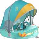 Mambobaby Float with Canopy Size Improved Non Inflatable Infant Baby Pool Float Smart Mambo Float Swim Trainer Add Tail Swim Float Mambo Float Solid Air Free Water Waist Swimming Ring