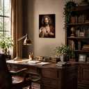 Framed Christian Wall Art, Sacred Heart of Jesus Pictures Wall Decor, Jesus Portrait Paintings Canvas Prints Religious Home Decor for Living Room Bedroom Church Prayer Room 16X24 inch