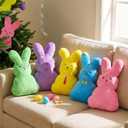 Threehoney 5 Pcs 14.17 Inch Easter Bunny Throw Pillows Rabbit Shaped Throw Pillows Easter Plush Bunny Stuffed Animals Soft Decorative Cushion for Couch Sofa Bed Decor