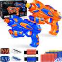 Foam Blaster Toy Guns Set-Include 60 Refill Darts, Goggles, Wrist Straps and Masks-Hand Gun Toys Birthday Party Gifts for Boys Ages 4 5 6 7 8 9 10 11 12, Pack of 2 Toy Guns Set