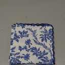 Ridhi Hand Block Print Incremental Blue 18" x 18" (Set of 4) Embriodery Table Napkins Reusable Cotton Dinner Napkins for Weddings, Parties, Everyday Dining Gift for Spring, Easter, Valentine