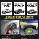 2PCS Wheel Arch Repair Panel Compatible with 2007-2014 Chevy Chevrolet Silverado 1500 2500HD 3500HD Truck Bed Rear Upper Wheel Arch Patch Quarter Panels Replacement Driver & Passenger Side (Silver)
