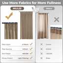 MIULEE Pinch Pleated Thick Linen Curtains 96 Inches Long 2 Panels for Living Room Bedroom, Linen Memory Trained Drapes Back Tab Light Filtering Country Farmhouse Burlap Brown Curtains with Hooks