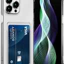 Case for iPhone 17 Pro Max Protective Case with Card Slot Transparent, Silicone TPU Mobile Phone Case Thin Soft Shockproof Flexible Mobile Phone Bag, Bumper Wallet Case Cover, Black