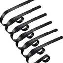 Edoneery Christmas Stocking Holders for Fireplace Mantle with Separate Double-Sided Tapes, Non-Slip Stocking Hangers for Mantel Shelves Multipurpose Xmas Party Decoration Hooks Set of 6 Black