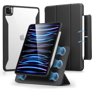 ESR for iPad Pro 11 Inch Case (2022/2021/2020/2018, 4th/3rd/2nd/1st Generation) with Pencil Holder, Removable Magnetic Cover, Vertical Stand, Rebound 360 Series, Black