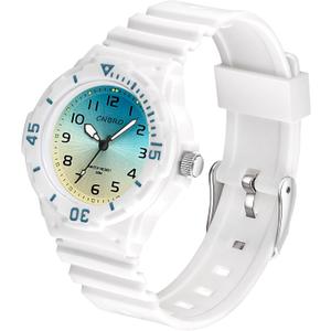 Women's Sport Waterproof Nurse Minimalist Simple Analog Watch - Casual Ladies Watch in Rose Gold Pink ( White Blue)