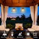 Solar Chandelier Outdoor, Waterproof Hanging Solar Lights with Remote Control, Auto On/Off for Garden, Gazebo, Pergola, Patio, Porch, Balcony (Beaded Copper Wire)