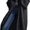 Women's Oversized Cardigans Sweater Long Coat Knit Fall Winter Cozy Outfits with Pockets (X-Large, Black)