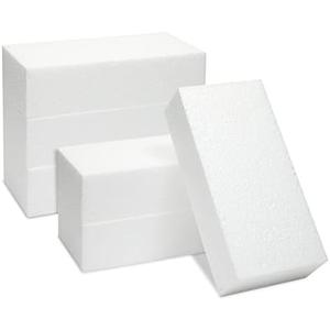 6 Pack Foam Blocks for Crafts - Polystyrene Brick Rectangles for Art Sculpting, Flower Arrangements, DIY, Packing, & Diorama Supplies (8 x 4 x 2 in)