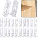20pcs Plastic Locking Shelf Support Pegs,6.9mm Shelf Pins,Self-Locking Bracket Clips,Clear Shelf Pegs for for Kitchen Cabinet Furniture Book Shelves,6.9mm Peg x 3/4" Thick Shelves