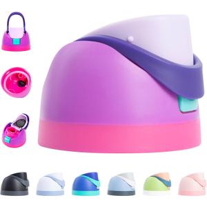 Premium Replacement Lid for Owala FreeSip, One Button Leakproof Top, Fits 16-40oz (16/24/32/40oz) Bottles, BPA-Free Durable Hinge Pink Purple