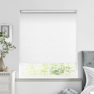 HOMEBOX 100% Blackout Roller Shade,Striped Jacquard Window Blinds with Thermal Insulated,Textured Fabric Roller Blinds,Roll Up Shades for Indoor Home,Easy to Install,Black26"" W x72 H, White