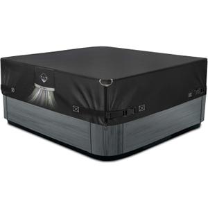 1000N Tearing Strength Hot Tub Cover Protector 90 x 90 inch fit 89 x 89 or 88 x 88 or 87 x 87 inch Square SPA, Hot Tub Covers Replacement-Black