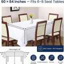Urban Villa Tablecloth White Table Cloth Tabletop Cover Kitchen Dining Tablecloth 85% Cotton 15% Polyester Great for Parties Wedding Holiday Dinner Rectangle 60x84 Inches 6-8 Seat Table Cloth